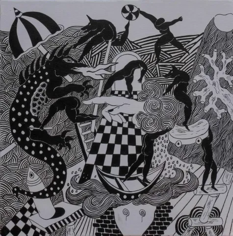 NECMİ GÜRSELER — “İlkel Benlik Serisi”, 2018 "İlkel Benlik Serisi" eseri NECMİ GÜRSELER tarafından 2018 yılında 30x30 cm ölçülerinde Tuval üzeri yağlı boya tekniği ile yapılmıştır.
