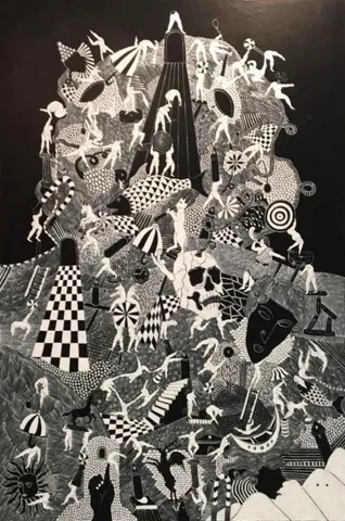 NECMİ GÜRSELER — “Mask Serisi”, 2018 "Mask Serisi" eseri NECMİ GÜRSELER tarafından 2018 yılında 150x100 cm ölçülerinde Tuval üzeri yağlı boya tekniği ile yapılmıştır.