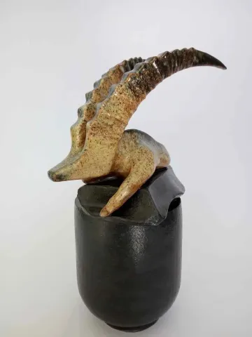 Bu eser AYŞE ERGÜNER tarafından 2018 yılında 15x19x31 cm ölçülerinde Porselen çamur ve Özel çamur sırlı pişirim 1250 °C Serbest elle şekillendirme ve tornada şekillendirme tekniği ile yapılmıştır.