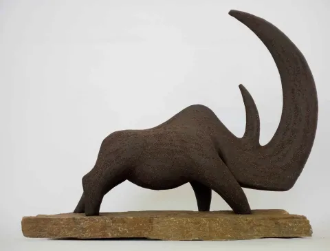 AYŞE ERGÜNER — 2018 Bu eser AYŞE ERGÜNER tarafından 2018 yılında 41x21x37 cm ölçülerinde Siyah kil 1250 °C Serbest elle şekillendirme tekniği ile yapılmıştır.
