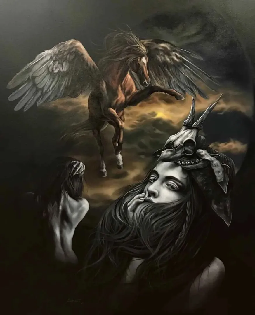 yakınlaştır "Sonsuzluğun Sınırında" eseri BEHZAT FEYZULLAH tarafından 150x120 cm ölçülerinde Tuval üzeri yağlı boya tekniği ile yapılmıştır.