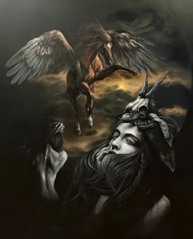 "Sonsuzluğun Sınırında" eseri BEHZAT FEYZULLAH tarafından 150x120 cm ölçülerinde Tuval üzeri yağlı boya tekniği ile yapılmıştır.