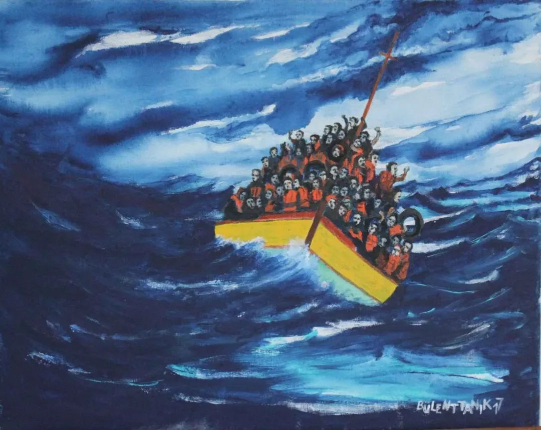 yakınlaştır "Heey-4" eseri BÜLENT TANIK tarafından 40x50 cm ölçülerinde Resim Kartonu üzeri Akrilik tekniği ile yapılmıştır.