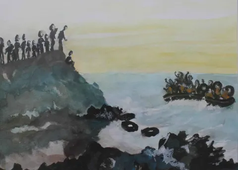 BÜLENT TANIK — “Heey-3” "Heey-3" eseri BÜLENT TANIK tarafından 20x27 cm ölçülerinde Kağıt üzeri mürekkep tekniği ile yapılmıştır.