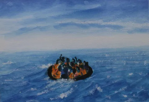 BÜLENT TANIK — “Heey-5” "Heey-5" eseri BÜLENT TANIK tarafından 16x23 cm ölçülerinde Karton üzeri akrilik boya tekniği ile yapılmıştır.