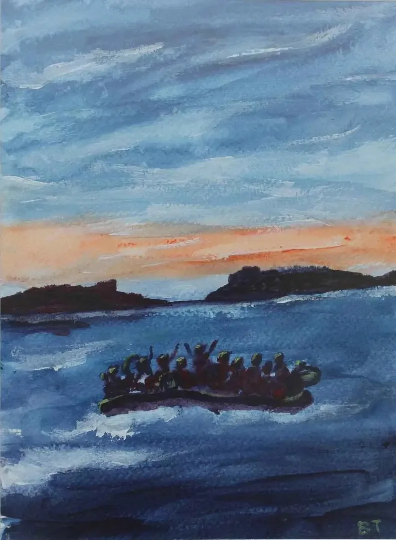 yakınlaştır "Heey-7" eseri BÜLENT TANIK tarafından 16x23 cm ölçülerinde Karton üzeri akrilik boya tekniği ile yapılmıştır.