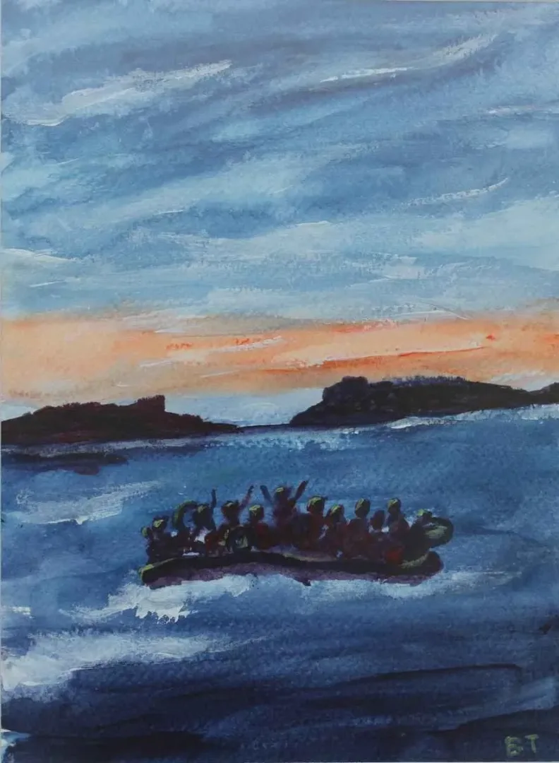 "Heey-7" eseri BÜLENT TANIK tarafından 16x23 cm ölçülerinde Karton üzeri akrilik boya tekniği ile yapılmıştır.