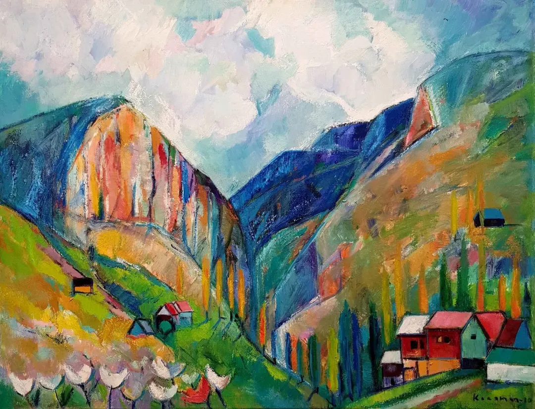 yakınlaştır "İvrizde Bahar - Konya Ereğli" eseri CEVDET KOCAMAN tarafından 2011 yılında 90x68 cm ölçülerinde Tuval üzeri yağlı boya tekniği ile yapılmıştır.
