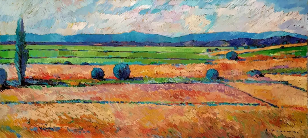 yakınlaştır "Çeltik Tarlaları" eseri CEVDET KOCAMAN tarafından 2016 yılında 55x120 cm ölçülerinde Tuval üzeri akrilik boya tekniği ile yapılmıştır.