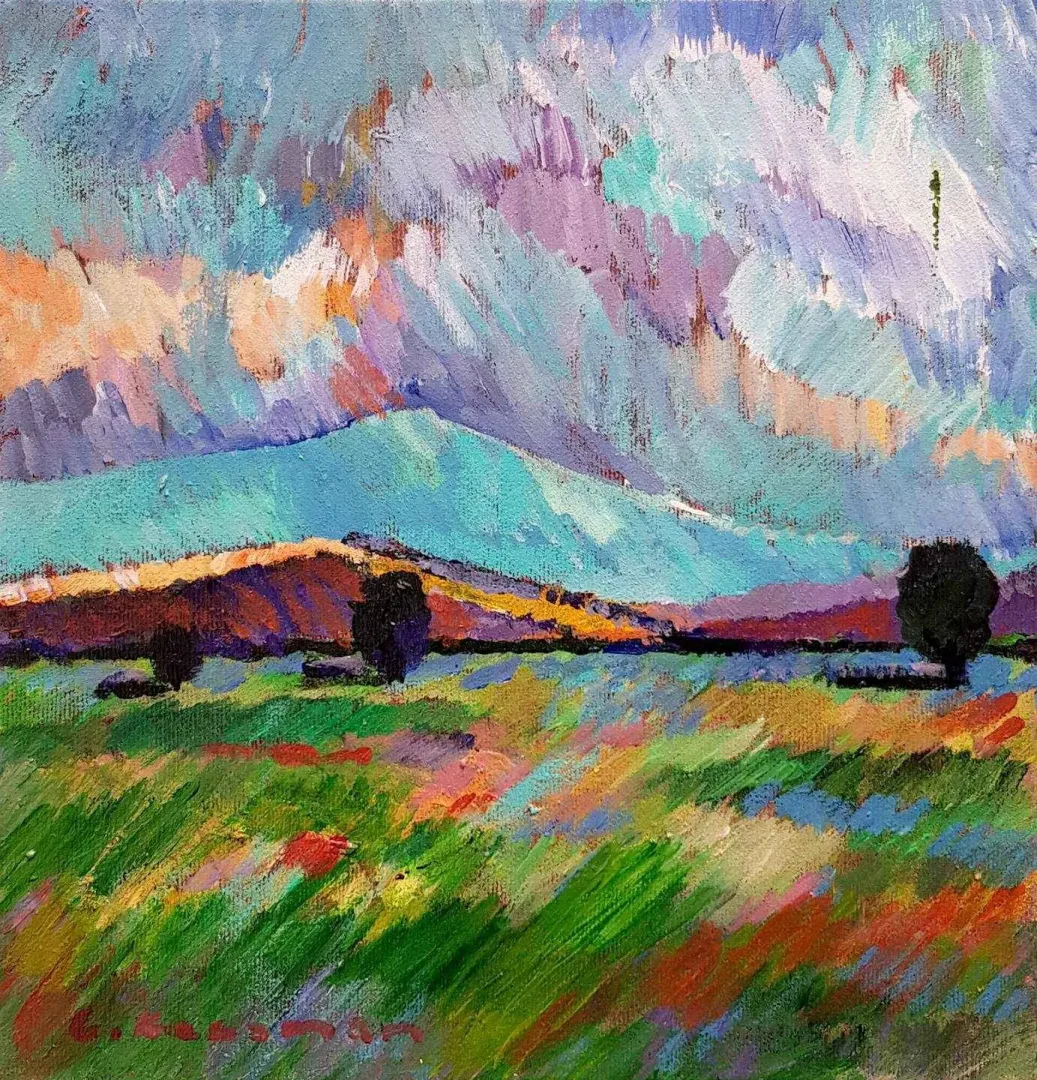 "Rodoplarda Bahar" eseri CEVDET KOCAMAN tarafından 2018 yılında 30x30 cm ölçülerinde Tuval üzeri akrilik boya tekniği ile yapılmıştır.