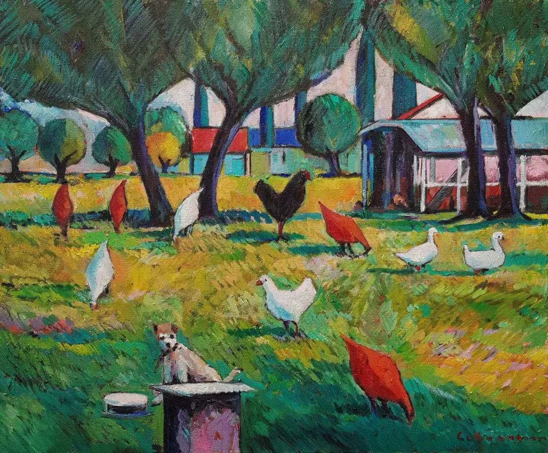 yakınlaştır "Tavuklar" eseri CEVDET KOCAMAN tarafından 2018 yılında 60x73 cm ölçülerinde Tuval üzeri yağlı boya tekniği ile yapılmıştır.