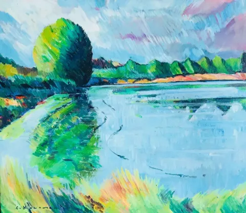 CEVDET KOCAMAN — “Çeltik Ekimi - Balabanköy”, 2018 "Çeltik Ekimi - Balabanköy" eseri CEVDET KOCAMAN tarafından 2018 yılında 90x68 cm ölçülerinde Tuval üzeri yağlı boya tekniği ile yapılmıştır.
