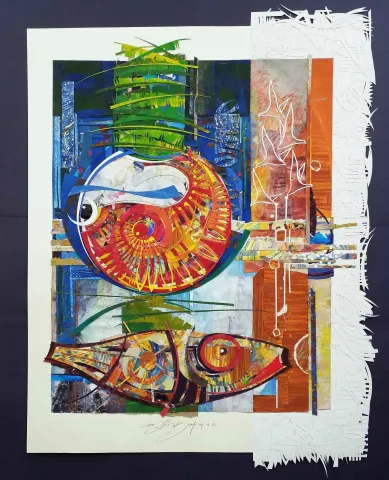 Bu eser ENGİN KORKMAZ tarafından 2018 yılında 85x65 cm ölçülerinde Karışık teknik tekniği ile yapılmıştır.