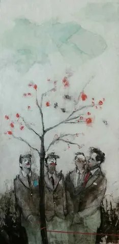 Bu eser ERCAN AYÇİÇEK tarafından 40x20 cm ölçülerinde Ahşap Panel Üzeri Akrilik tekniği ile yapılmıştır.