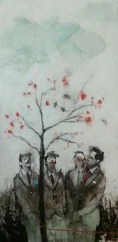 Bu eser ERCAN AYÇİÇEK tarafından 40x20 cm ölçülerinde Ahşap Panel Üzeri Akrilik tekniği ile yapılmıştır.