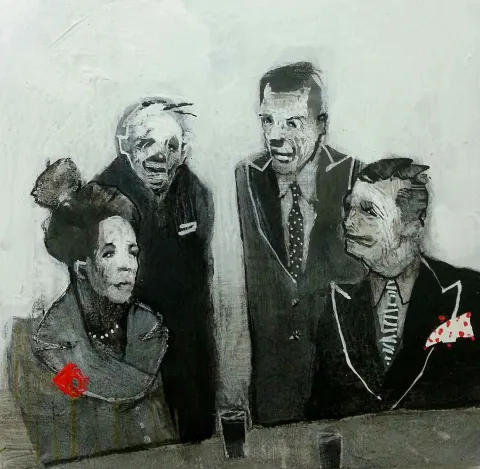 Bu eser ERCAN AYÇİÇEK tarafından 15x15 cm ölçülerinde Duralit üzeri akrilik boya tekniği ile yapılmıştır.