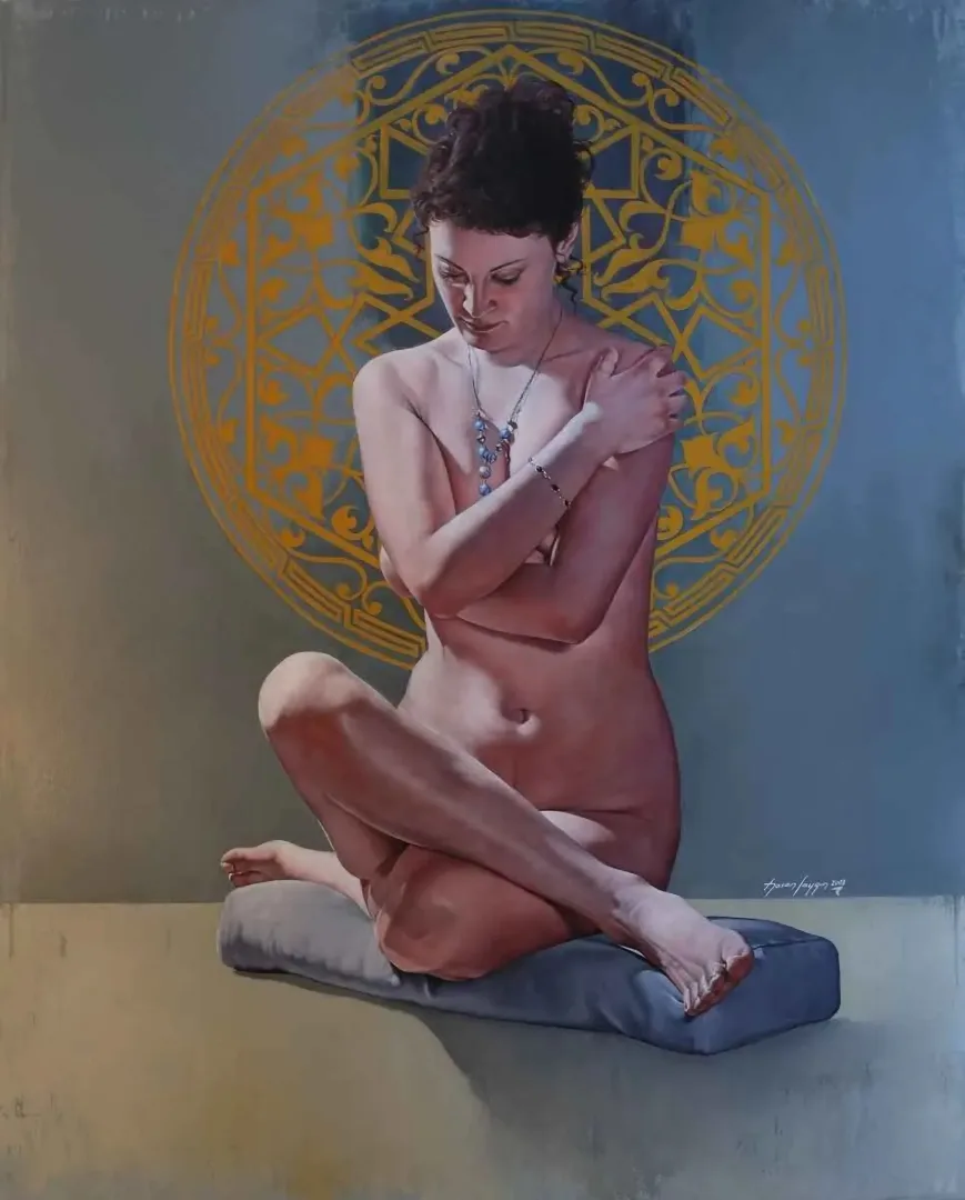 HASAN SAYGIN — “Meditation”, 2018 "Meditation" eseri HASAN SAYGIN tarafından 2018 yılında 100x81 cm ölçülerinde Tuval üzeri yağlı boya tekniği ile yapılmıştır.