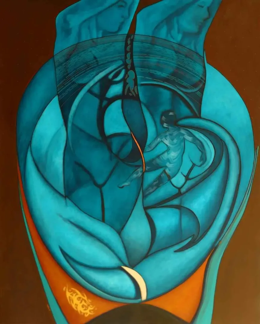 yakınlaştır "Bir Dansçının Dünyası" eseri NECMETTİN ÖZLÜ tarafından 2018 yılında 162x130 cm ölçülerinde Tuval üzeri akrilik boya tekniği ile yapılmıştır.