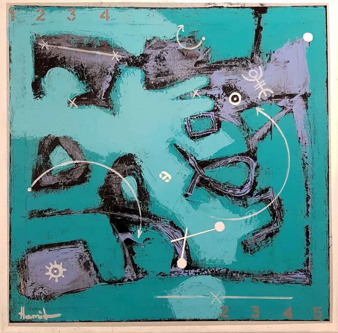 yakınlaştır "Devir" eseri HAMİD ALİOĞLU tarafından 2018 yılında 40x40 cm ölçülerinde Tuval üzeri akrilik boya tekniği ile yapılmıştır.