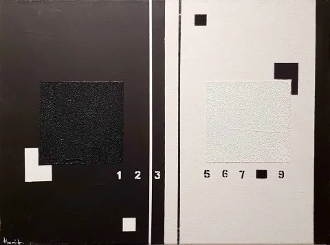 HAMİD ALİOĞLU — “Siyah Beyaz Roman”, 2018 "Siyah Beyaz Roman" eseri HAMİD ALİOĞLU tarafından 2018 yılında 45x60 cm ölçülerinde Tuval üzeri akrilik boya tekniği ile yapılmıştır.