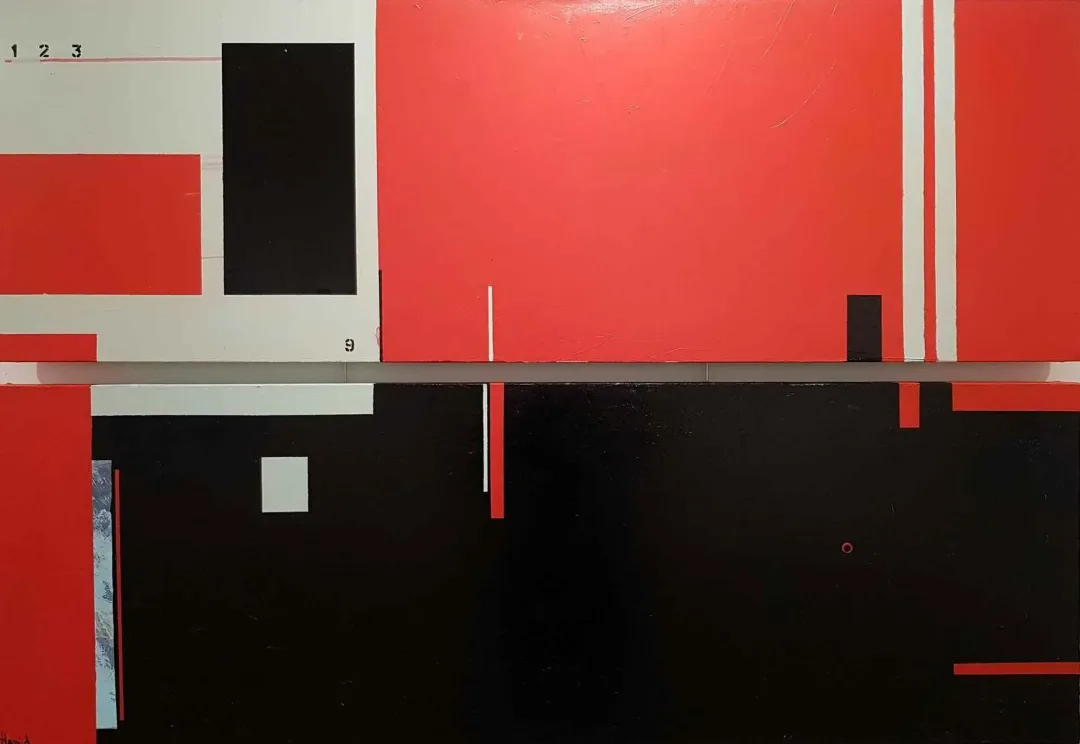"Mekan (Diptik)" eseri HAMİD ALİOĞLU tarafından 2018 yılında 80x120 cm ölçülerinde Tuval üzeri akrilik boya tekniği ile yapılmıştır.