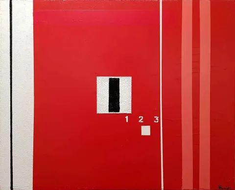 HAMİD ALİOĞLU — “Kırmızı Roman-1”, 2018 "Kırmızı Roman-1" eseri HAMİD ALİOĞLU tarafından 2018 yılında 45x55 cm ölçülerinde Tuval üzeri akrilik boya tekniği ile yapılmıştır.