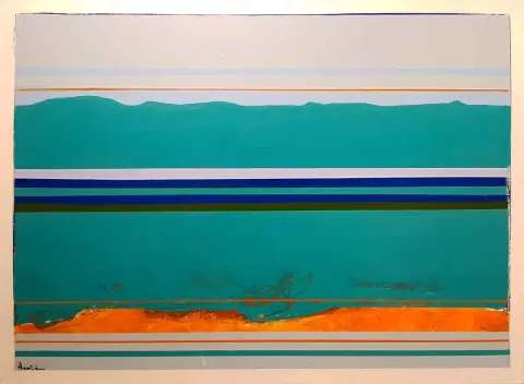 HAMİD ALİOĞLU — “Manzara”, 2018 "Manzara" eseri HAMİD ALİOĞLU tarafından 2018 yılında 60x80 cm ölçülerinde Tuval üzeri akrilik boya tekniği ile yapılmıştır.
