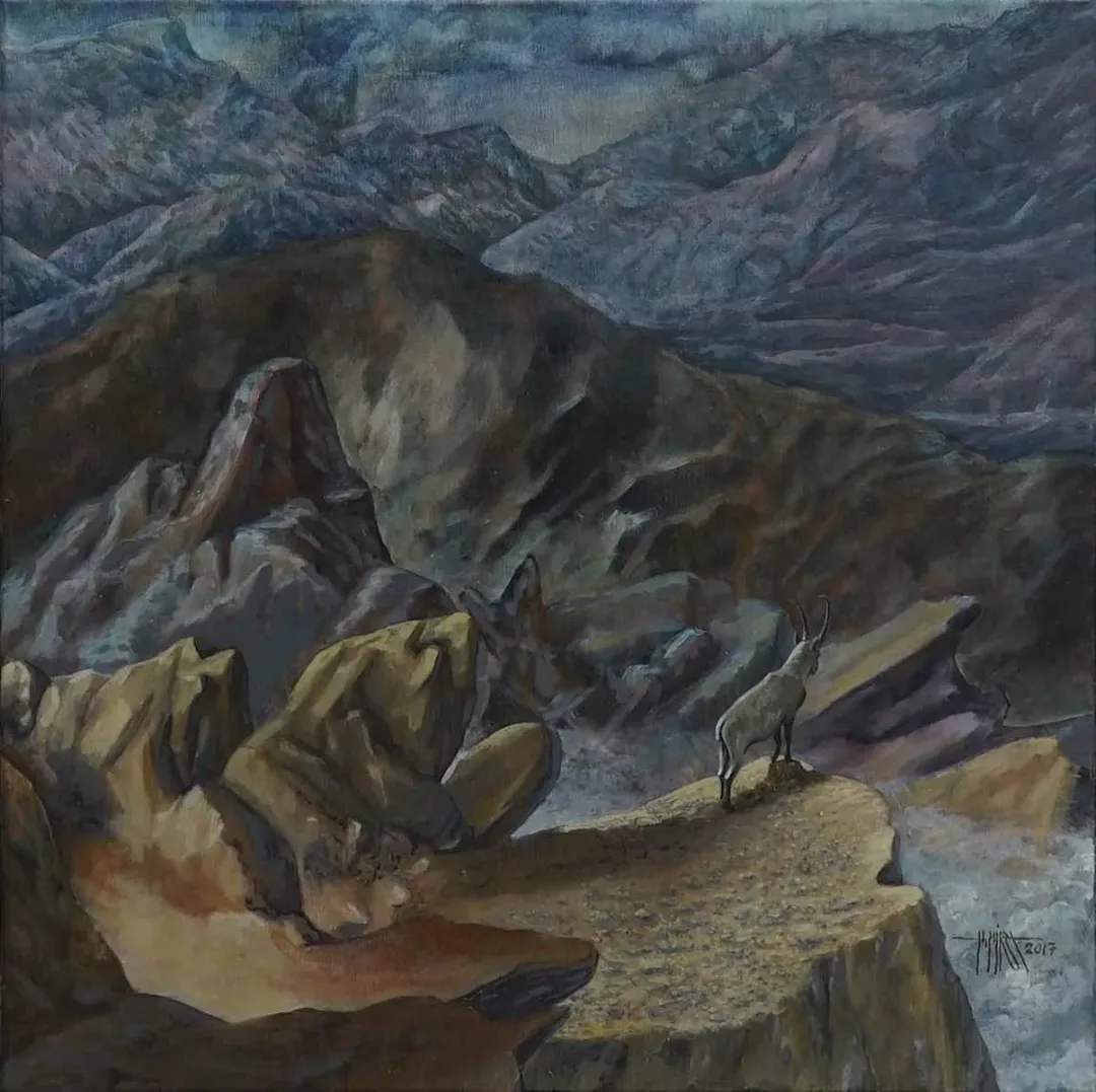 yakınlaştır "Ufka Bakan Elik" eseri HASAN MİRZA tarafından 2017 yılında 70x70 cm ölçülerinde Tuval üzeri yağlı boya tekniği ile yapılmıştır.