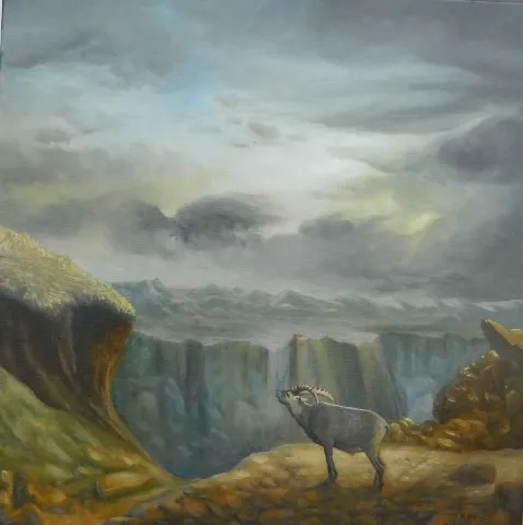 HASAN MİRZA — “Nerdesin”, 2017 "Nerdesin" eseri HASAN MİRZA tarafından 2017 yılında 70x70 cm ölçülerinde Tuval üzeri yağlı boya tekniği ile yapılmıştır.