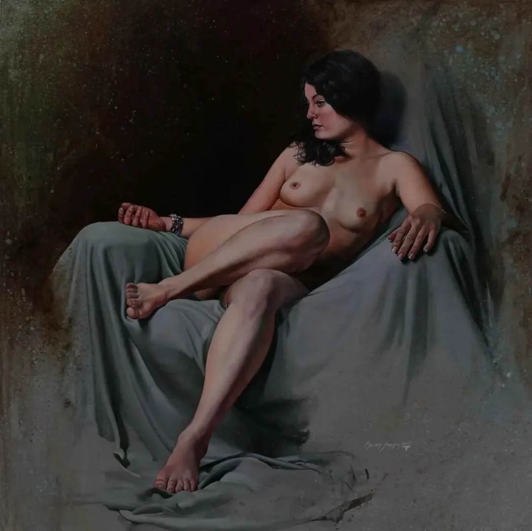 HASAN SAYGIN — “Dinlenen Model”, 2015 "Dinlenen Model" eseri HASAN SAYGIN tarafından 2015 yılında 80x80 cm ölçülerinde Tuval üzeri yağlı boya tekniği ile yapılmıştır.