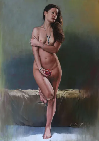 "Elma" eseri HASAN SAYGIN tarafından 2017 yılında 100x70 cm ölçülerinde Pastel tekniği ile yapılmıştır.