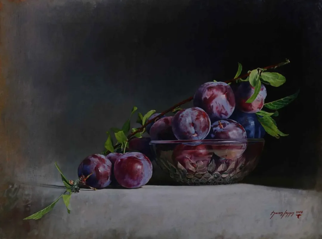 yakınlaştır "Erikler -2" eseri HASAN SAYGIN tarafından 2016 yılında 54x73 cm ölçülerinde Tuval üzeri yağlı boya tekniği ile yapılmıştır.