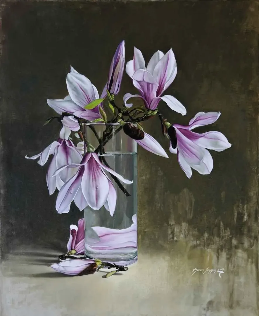 yakınlaştır "Manolya-2" eseri HASAN SAYGIN tarafından 2018 yılında 73x60 cm ölçülerinde Tuval üzeri yağlı boya tekniği ile yapılmıştır.