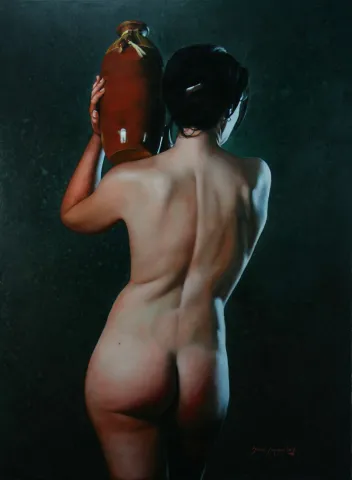 "Seramik Testi" eseri HASAN SAYGIN tarafından 2012 yılında 73x54 cm ölçülerinde Tuval üzeri yağlı boya tekniği ile yapılmıştır.