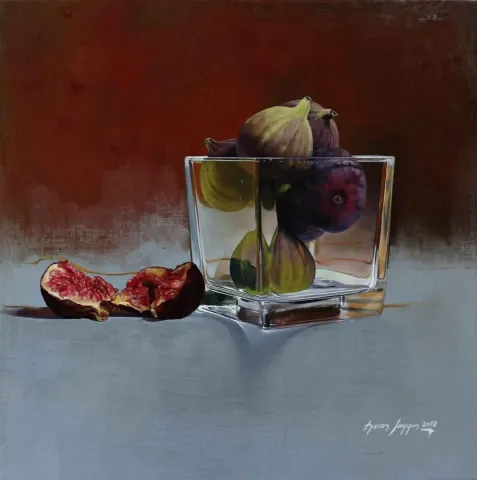 HASAN SAYGIN tarafından 2018 yılında 40x40 cm ölçülerinde Tuval üzeri yağlı boya tekniği ile yapılmıştır.