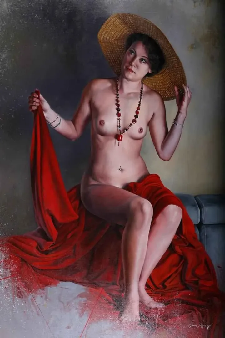 yakınlaştır "Collier rouge" eseri HASAN SAYGIN tarafından 2016 yılında 116x89 cm ölçülerinde Tuval üzeri yağlı boya tekniği ile yapılmıştır.