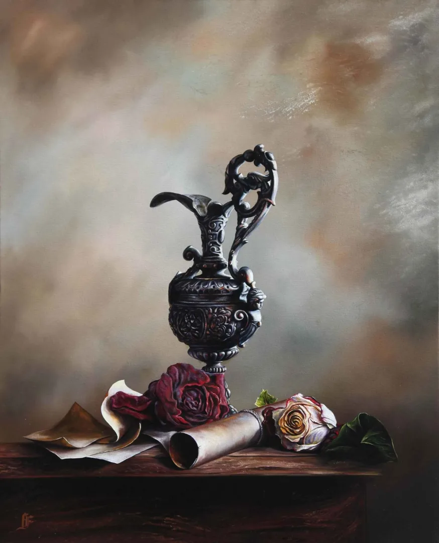 yakınlaştır "Son Mektup" eseri HÜSEYİN FEYZULLAH tarafından 100x80 cm ölçülerinde Tuval üzeri yağlı boya tekniği ile yapılmıştır.