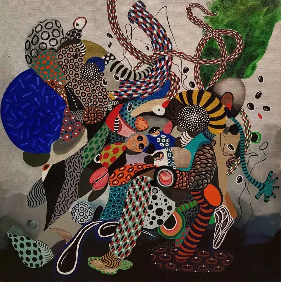 "İsimsiz" eseri LEVENT OYLUÇTARHAN tarafından 2018 yılında 60x60 cm ölçülerinde Tuval üzeri akrilik boya tekniği ile yapılmıştır.