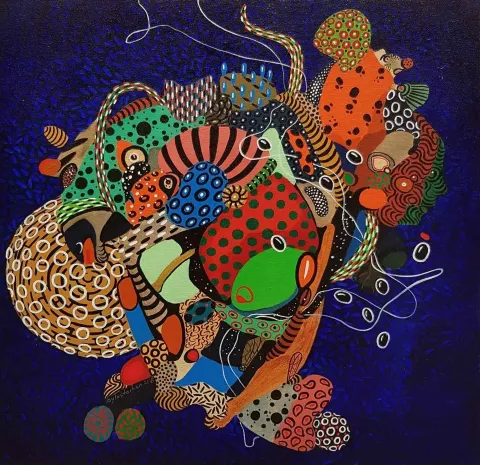 LEVENT OYLUÇTARHAN — 2018 Bu eser LEVENT OYLUÇTARHAN tarafından 2018 yılında 60x60 cm ölçülerinde Tuval üzeri akrilik boya tekniği ile yapılmıştır.