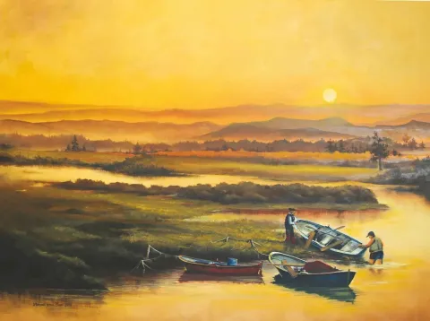 Bu eser MEHMET EMİN ÖZER tarafından 2018 yılında 100x120 cm ölçülerinde Tuval üzeri yağlı boya tekniği ile yapılmıştır.