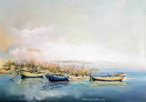 Bu eser MEHMET EMİN ÖZER tarafından 2017 yılında 50x70 cm ölçülerinde Tuval üzeri yağlı boya tekniği ile yapılmıştır.