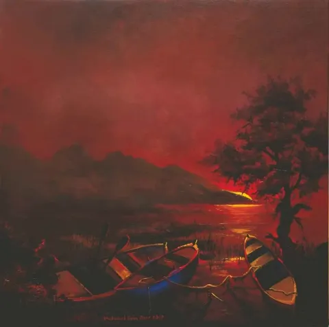 Bu eser MEHMET EMİN ÖZER tarafından 2018 yılında 40x40 cm ölçülerinde Tuval üzeri yağlı boya tekniği ile yapılmıştır.