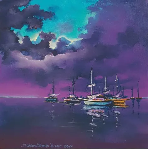 MEHMET EMİN ÖZER — 2017 Bu eser MEHMET EMİN ÖZER tarafından 2017 yılında 30x30 cm ölçülerinde Tuval üzeri yağlı boya tekniği ile yapılmıştır.