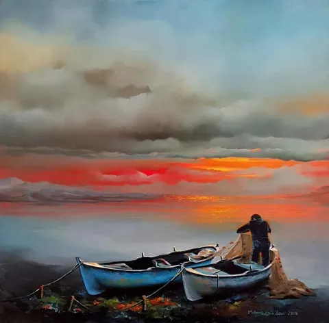 MEHMET EMİN ÖZER — 2018 Bu eser MEHMET EMİN ÖZER tarafından 2018 yılında 50x50 cm ölçülerinde Tuval üzeri yağlı boya tekniği ile yapılmıştır.