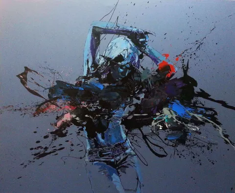 "Öfke Oley" eseri MEHMET SAKIZCI tarafından 2015 yılında 145x175 cm ölçülerinde Tuvale üzeri akrilik boya tekniği ile yapılmıştır.