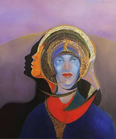 "Üçlü Portre" eseri NECMETTİN ÖZLÜ tarafından 60x50 cm ölçülerinde Tuval üzeri yağlı boya tekniği ile yapılmıştır.