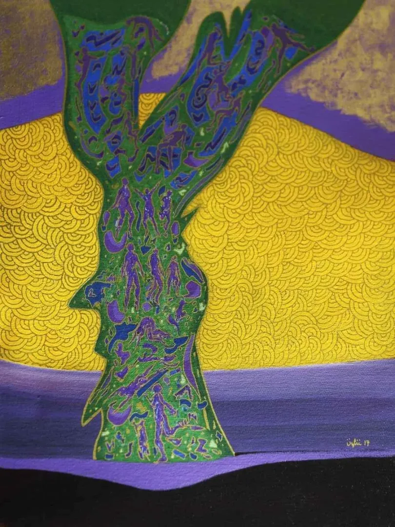 yakınlaştır "Yaşam Ağacı" eseri NECMETTİN ÖZLÜ tarafından 40x30 cm ölçülerinde Tuval üzeri akrilik boya tekniği ile yapılmıştır.