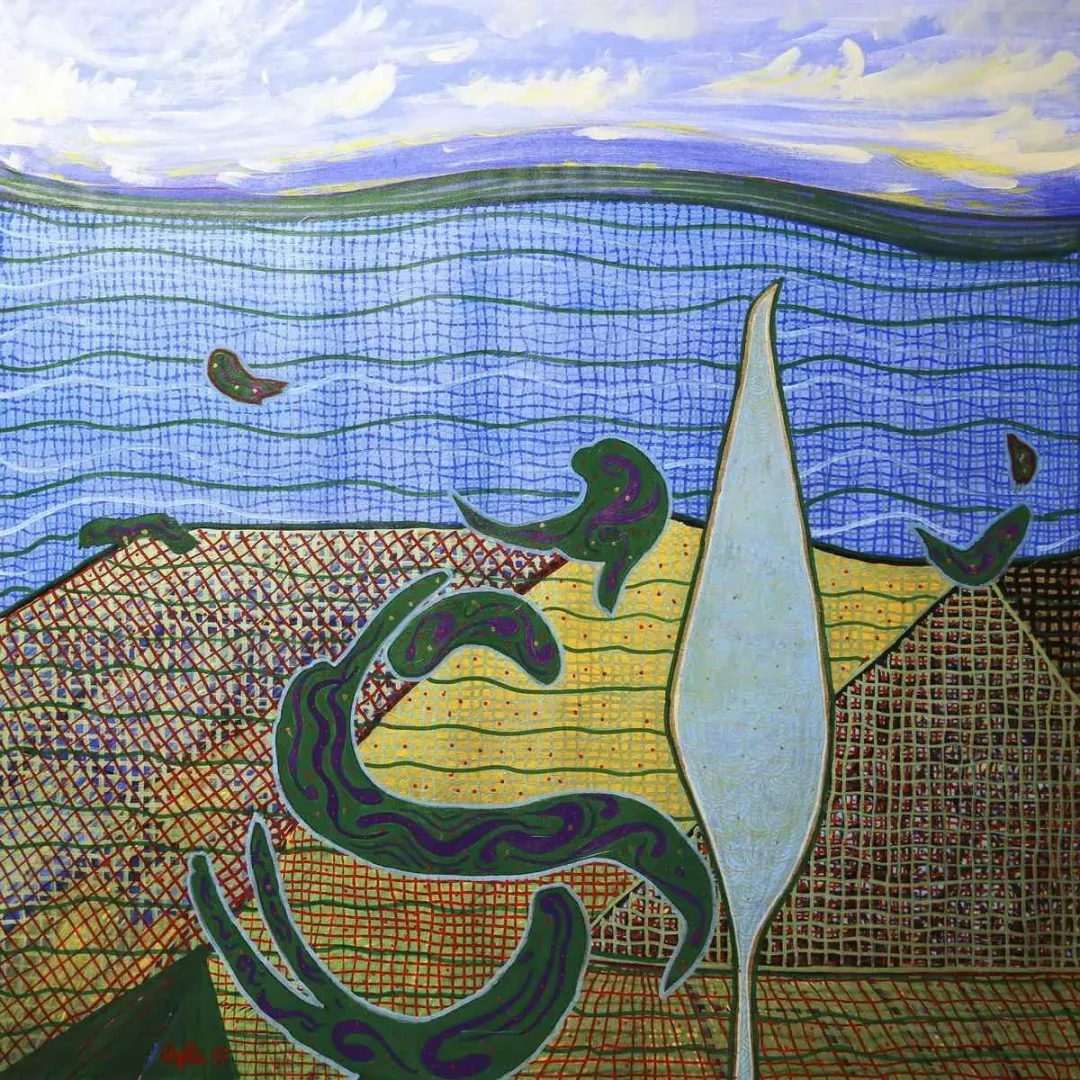 NECMETTİN ÖZLÜ — “Peyzaj II” "Peyzaj II" eseri NECMETTİN ÖZLÜ tarafından 70x70 cm ölçülerinde Tuval üzeri akrilik boya tekniği ile yapılmıştır.