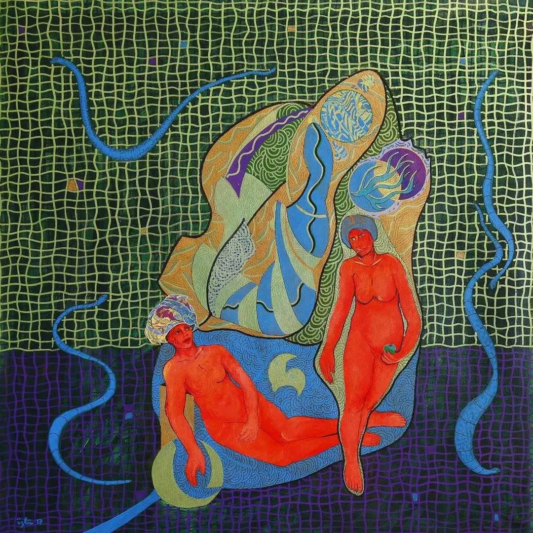 "Yaprağın Büyüsü" eseri NECMETTİN ÖZLÜ tarafından 70x70 cm ölçülerinde Tuval üzeri akrilik boya tekniği ile yapılmıştır.