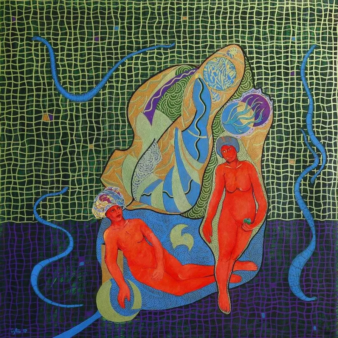 "Yaprağın Büyüsü" eseri NECMETTİN ÖZLÜ tarafından 70x70 cm ölçülerinde Tuval üzeri akrilik boya tekniği ile yapılmıştır.